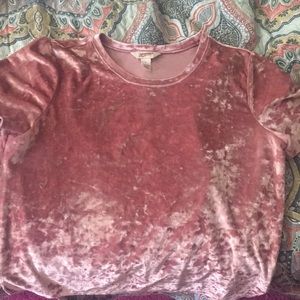 Pink Velvet Crop Top
